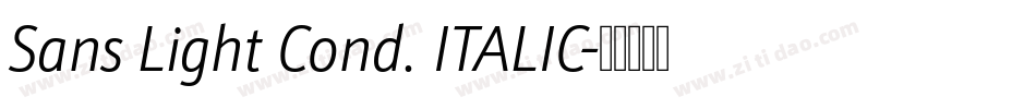Sans Light Cond. ITALIC字体转换